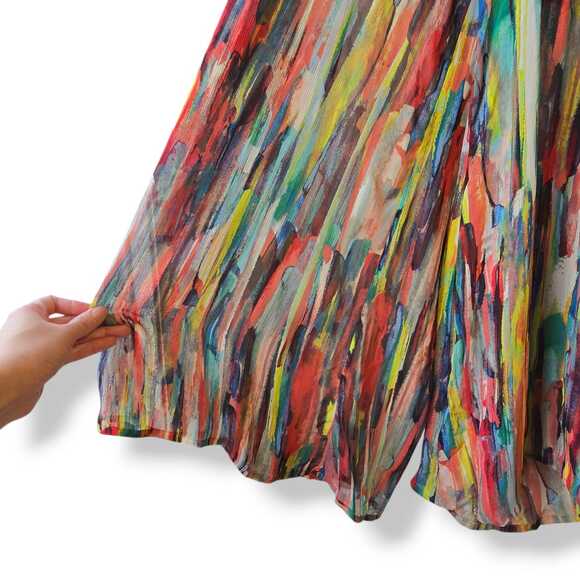 Jack Watercolor Multicolor Jumpsuit Size M Backless Flowy Colorful Wide Leg Boho - Picture 5 of 10